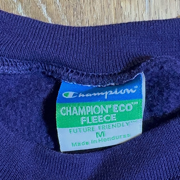 Champion Eco Fleece purple East Carolina cross stitch crew neck sweatshirt M - Picture 4 of 9